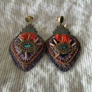 DePetra Handmade Bespoke Bohemian Multicolor Statement Earrings